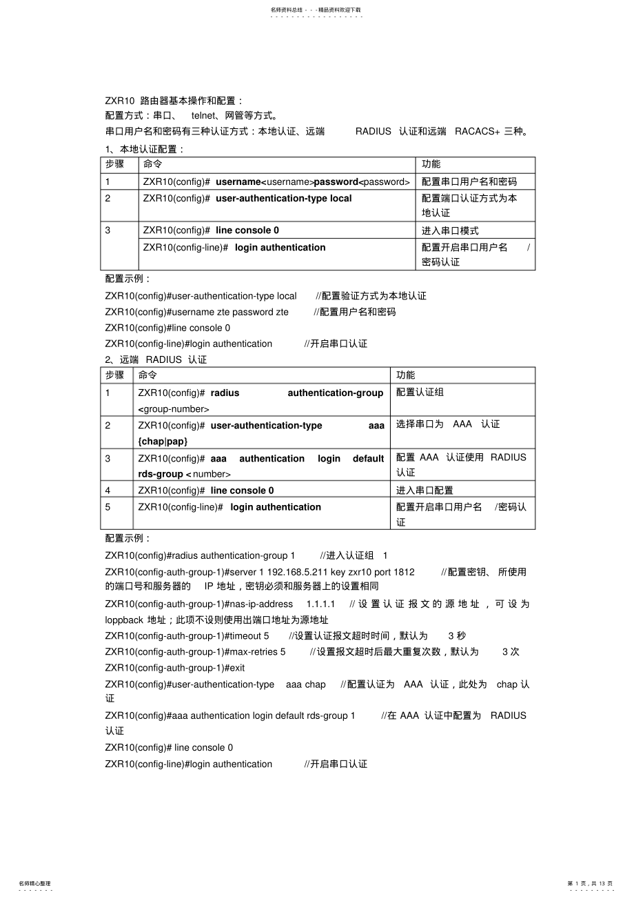 2022年ZXR路由器基本操作和配置 .pdf_第1页