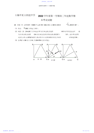 2022年上海各中学数学期末复习压轴题.docx