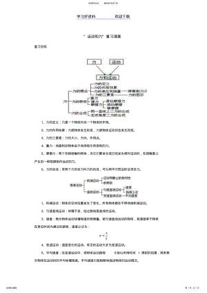 2022年物理九年级人教新课标运动和力复习教案 .pdf