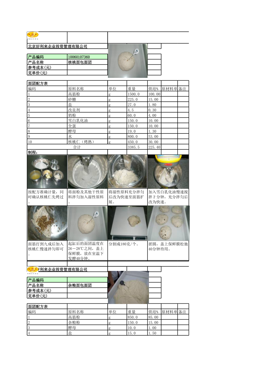 好利来蛋糕门店面包店运营 面团.xls_第1页