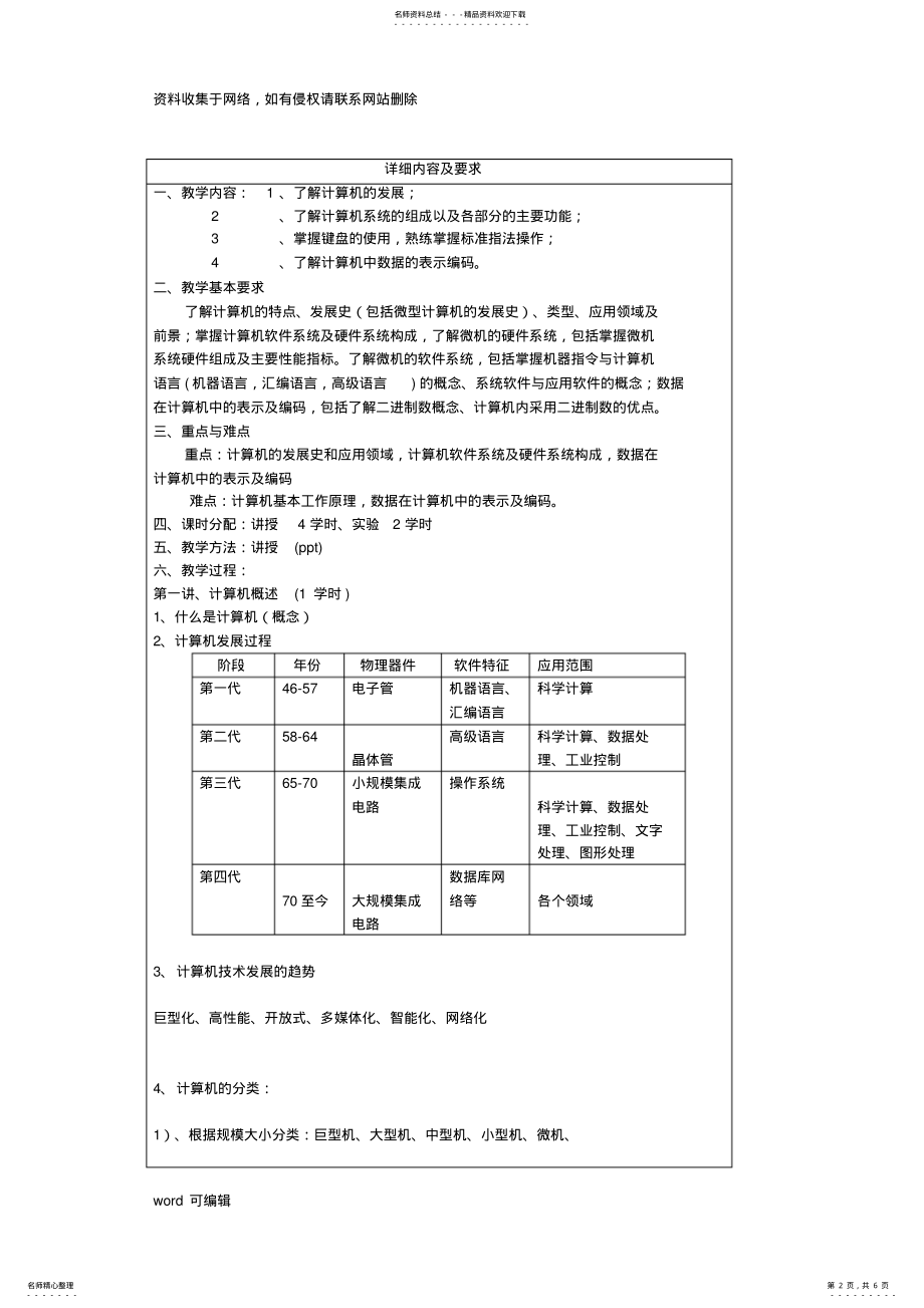 2022年《计算机应用基础》教案模板教学文案 .pdf_第2页