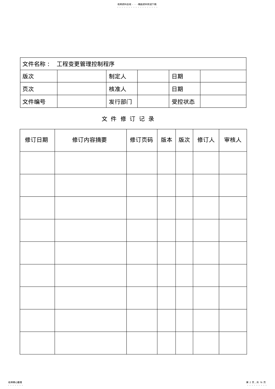 2022年程序文件-工程变更控制程序 .pdf_第2页