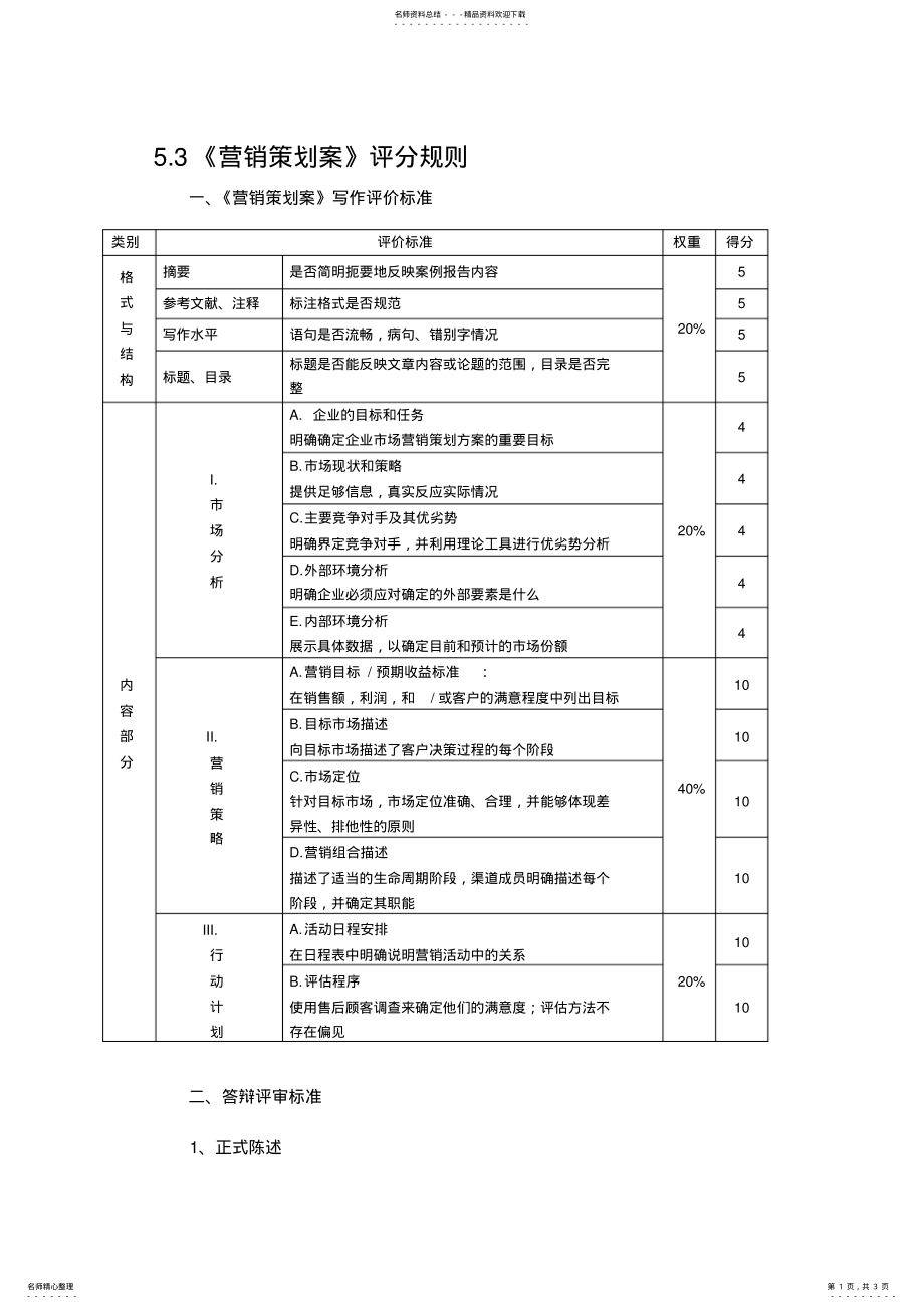 2022年策划书评分标准 .pdf_第1页