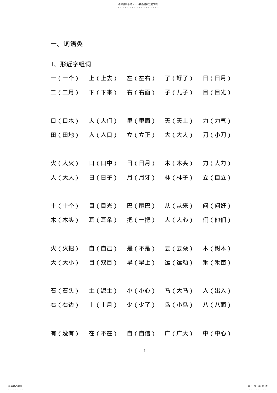 2022年一年级语文上册知识点- .pdf_第1页