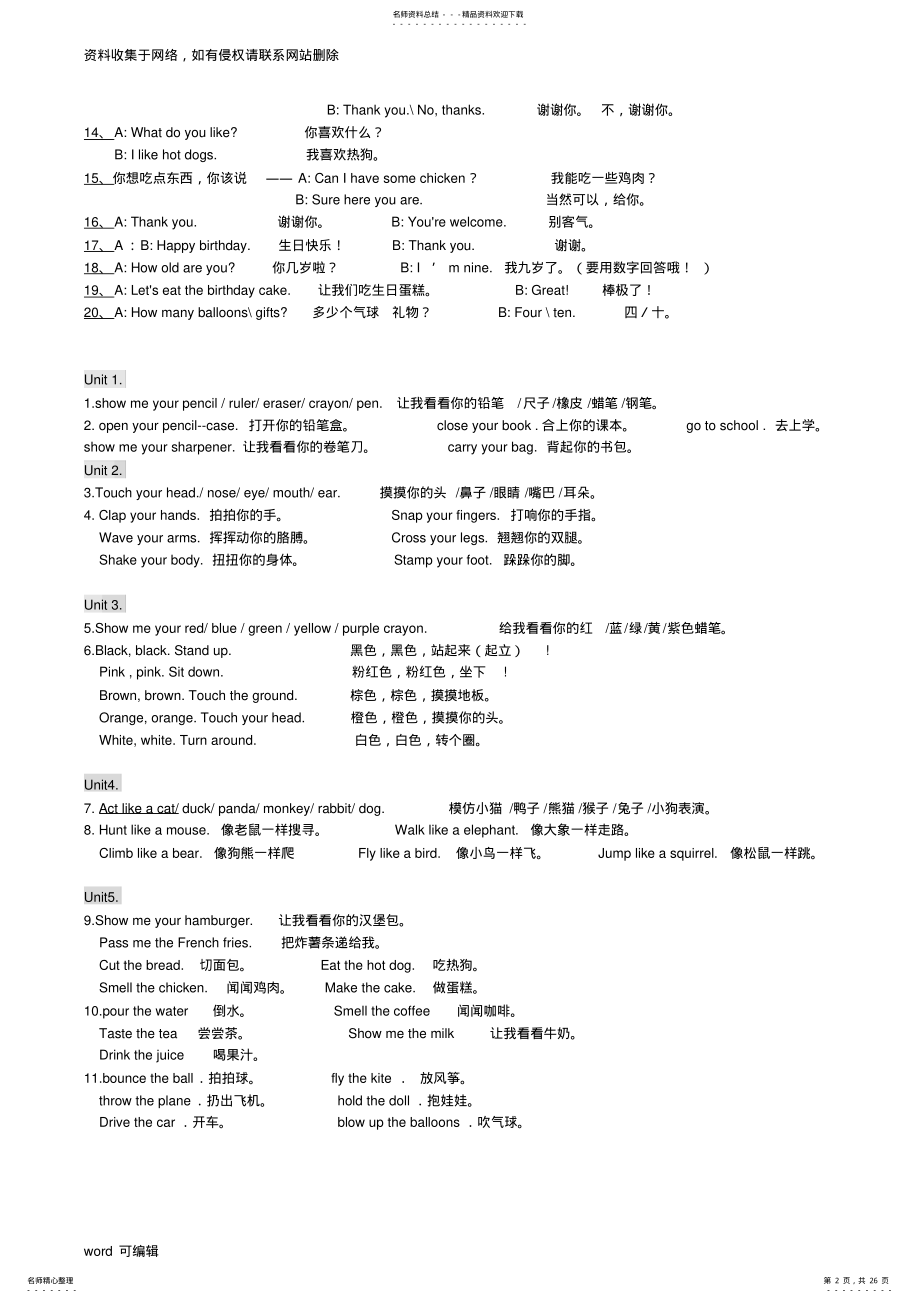 2022年PEP小学三年级到六年级英语知识点归纳-精版讲解学习 .pdf_第2页