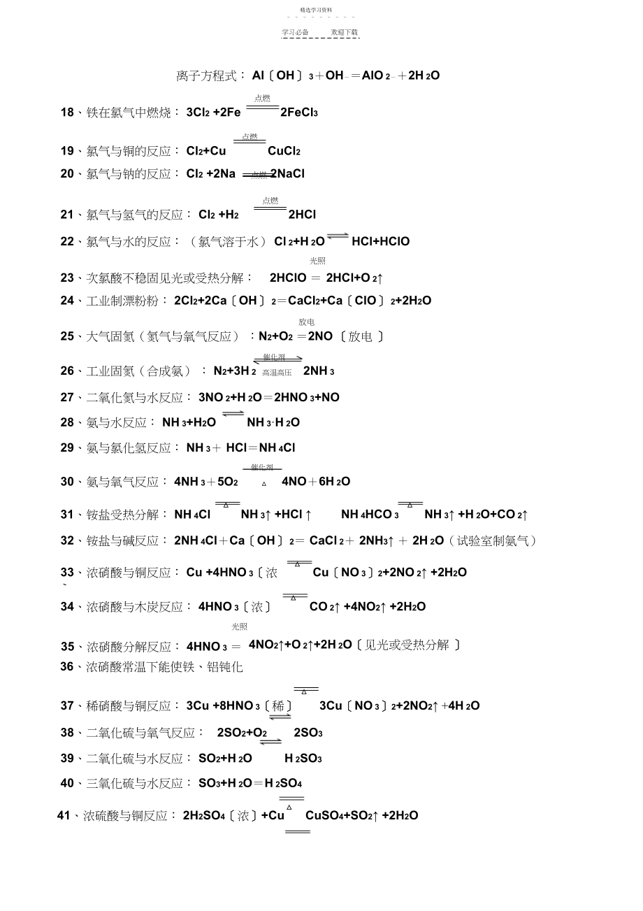 2022年福建高中会考必背化学方程式.docx_第2页