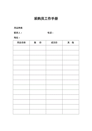 餐饮酒店4D现场管理规范标准工具 采购管理3.采购员工作手册.doc