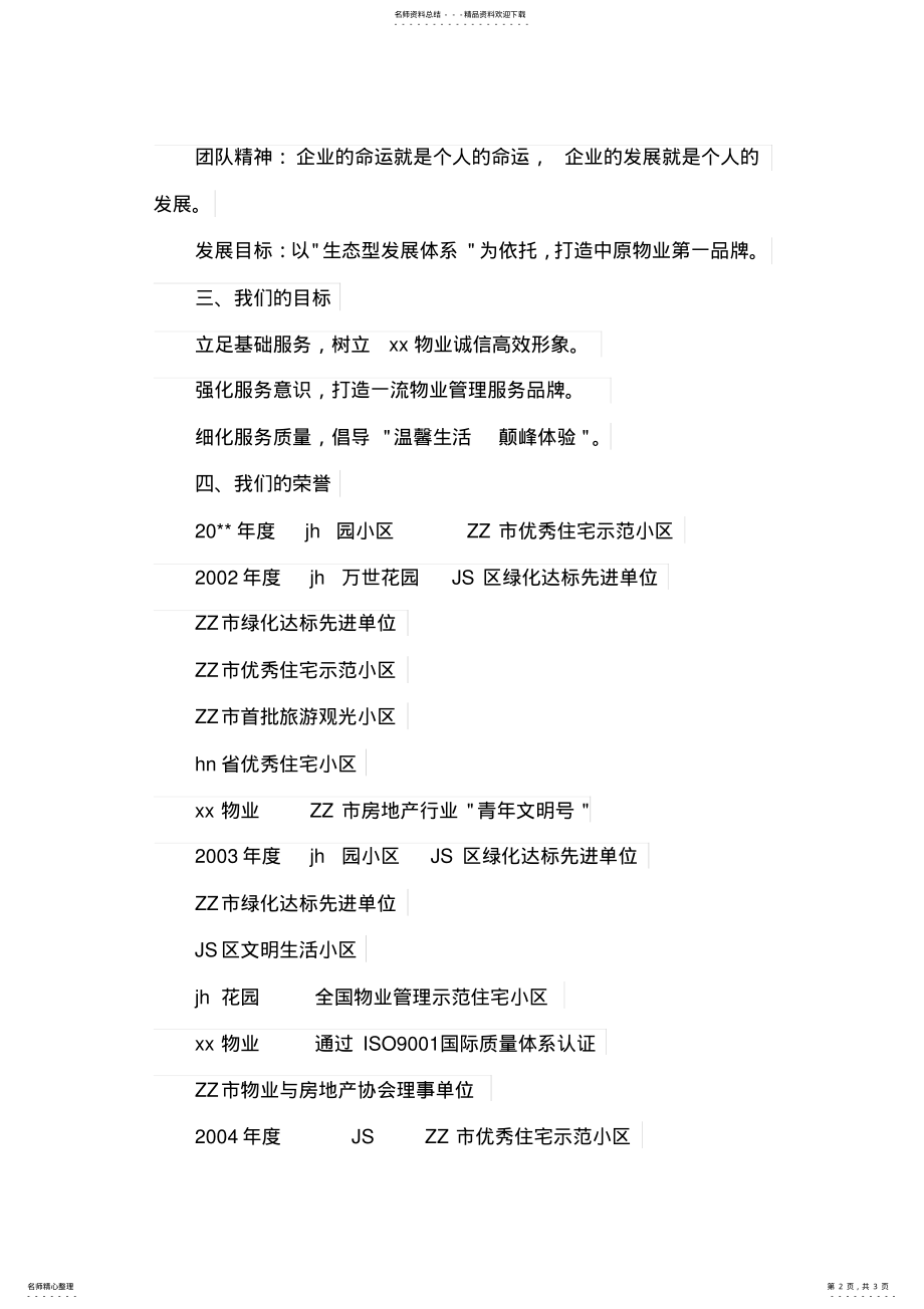 2022年物业管理有限公司简介 .pdf_第2页