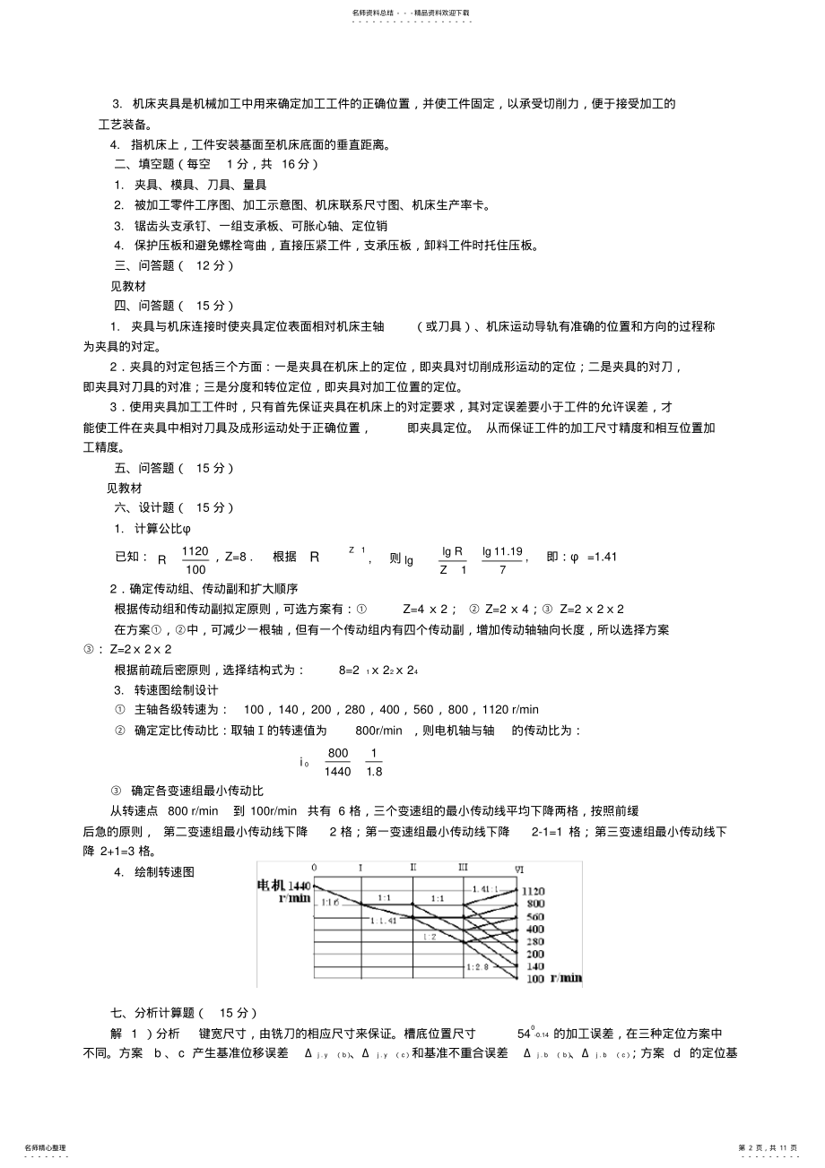 2022年《机械制造装备设计》模拟试题及复习重点概要 .pdf_第2页