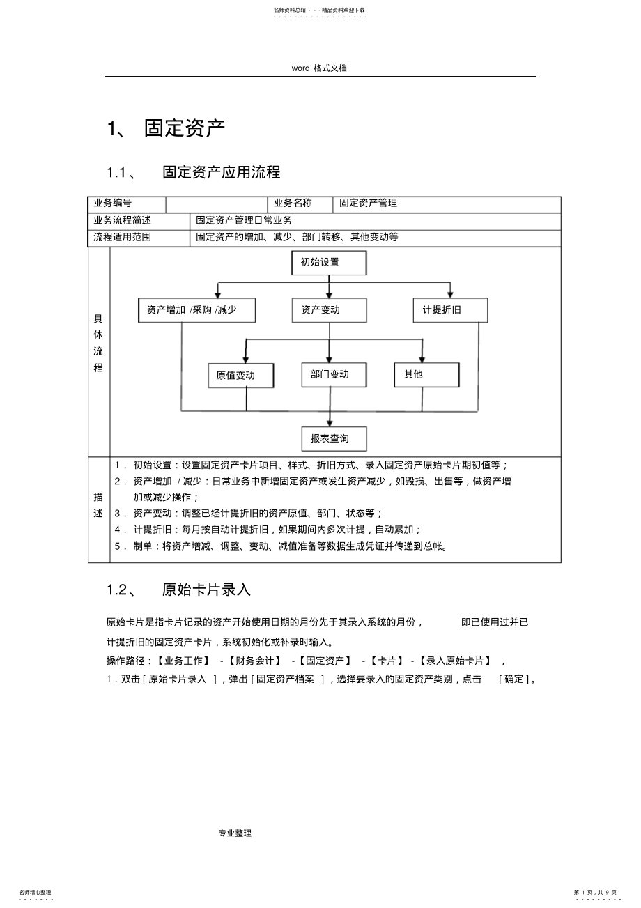 2022年用友U固定资产操作指南 .pdf_第1页