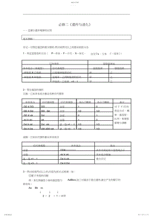 2022年生物必修二知识点总复习.docx