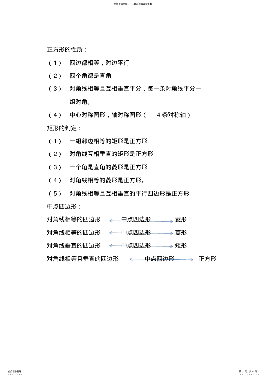 2022年特殊的平行四边形知识点归纳,推荐文档 .pdf_第2页