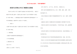 某某矿业有限公司石门揭煤安全措施.docx