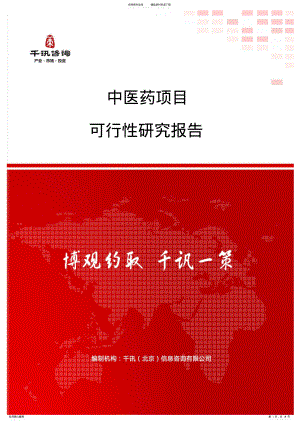 2022年中医药项目可行性研究报告 .pdf