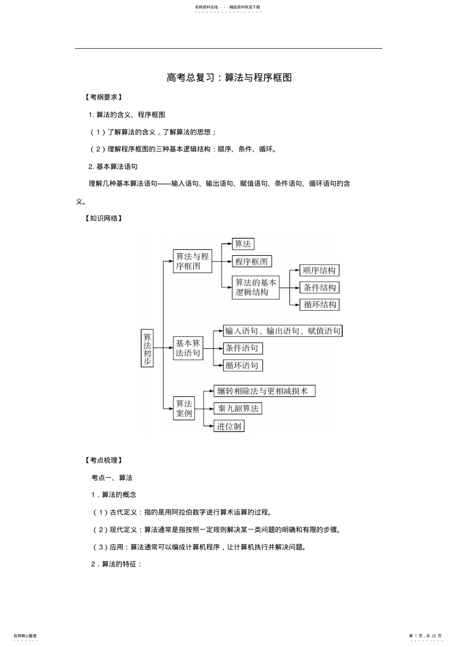 2022年知识讲解_高考总复习：算法与程序框图 .pdf_第1页