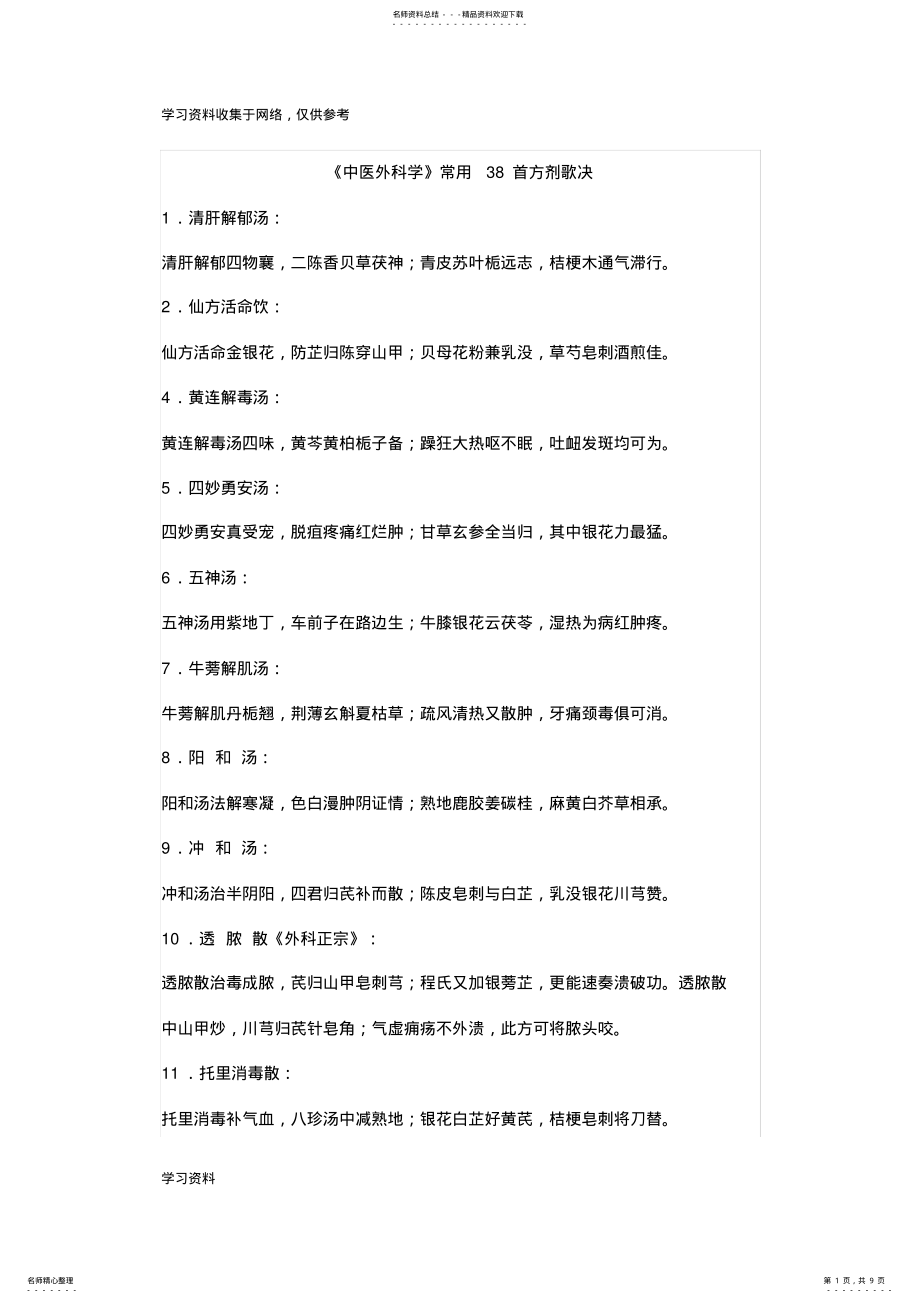 2022年中医外科常用方剂方歌 .pdf_第1页