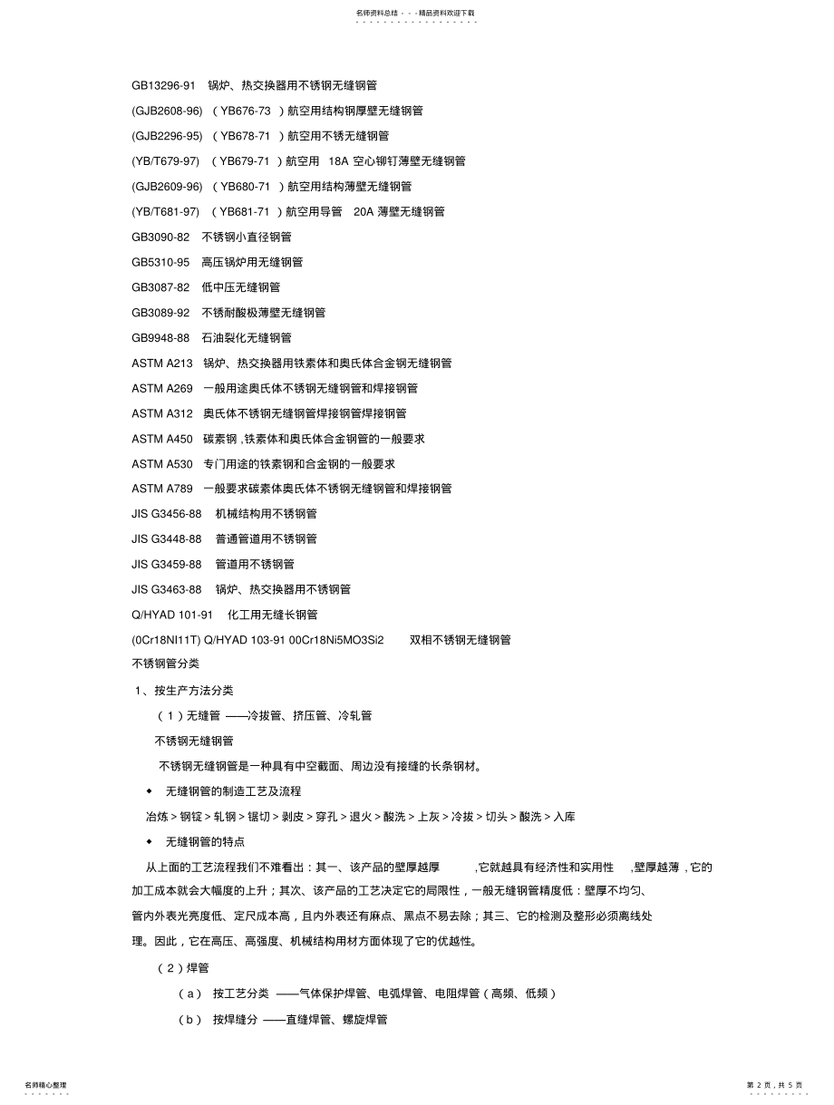 2022年不锈钢管规格表及理论重量 .pdf_第2页