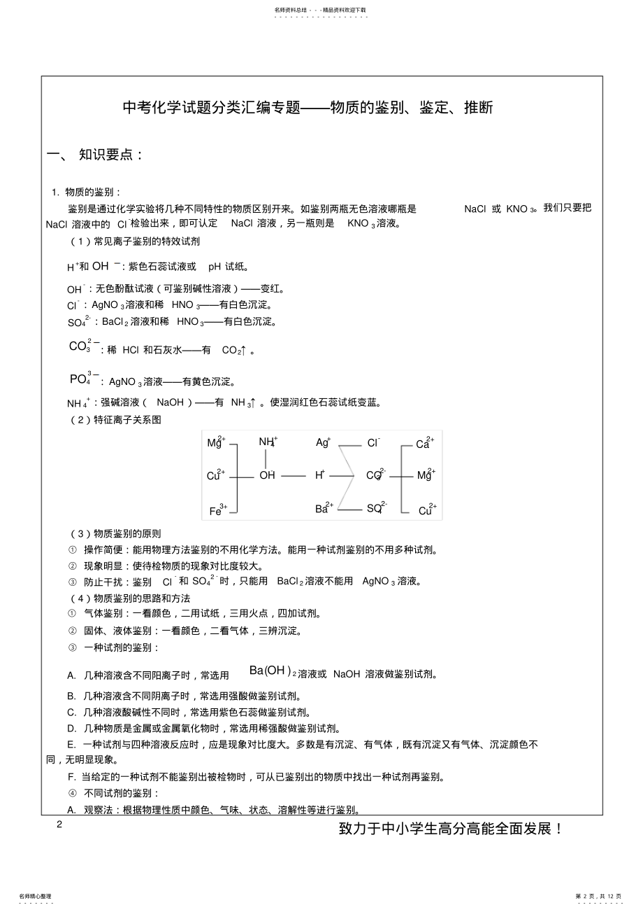 2022年物质的检验、鉴别和推断 .pdf_第2页