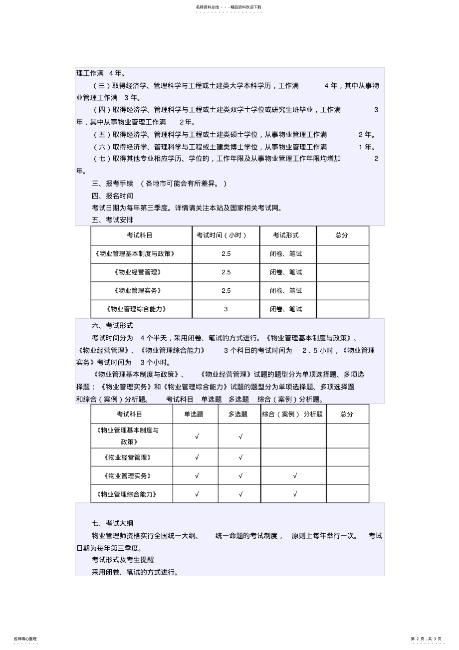 2022年物业管理员的考试要求 .pdf_第2页