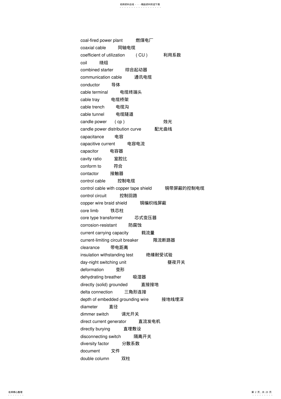 2022年电气英文词汇 .pdf_第2页