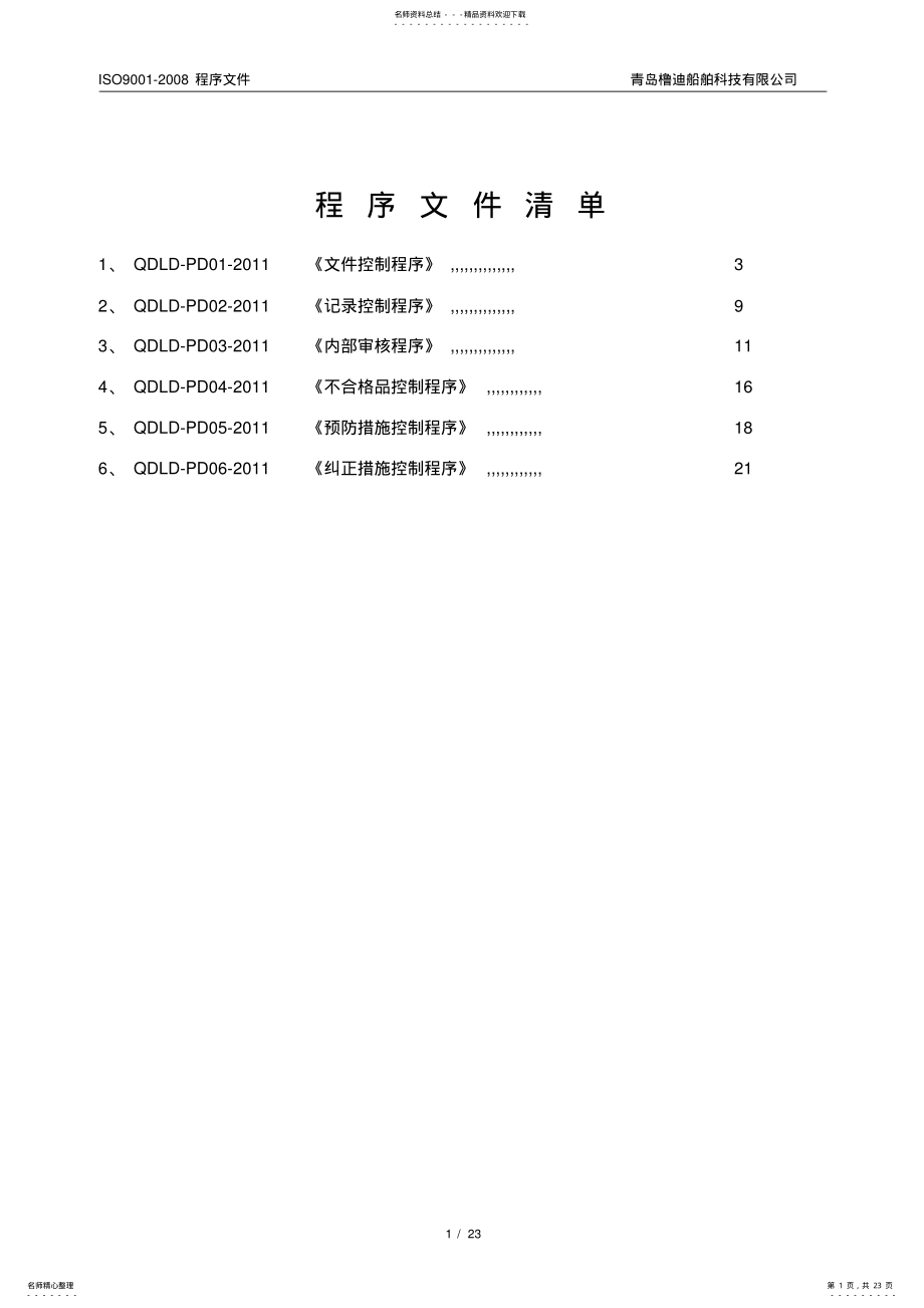 2022年程序文件汇总 .pdf_第1页