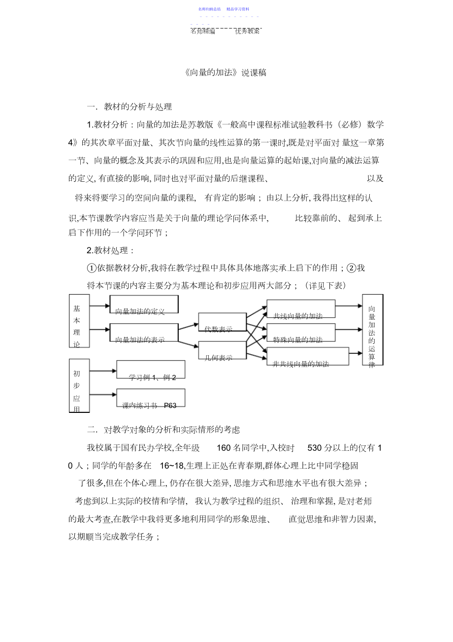 2022年《向量的加法》说课稿.docx_第1页