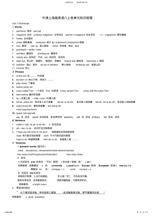 2022年牛津上海版英语八上各单元知识点 .pdf