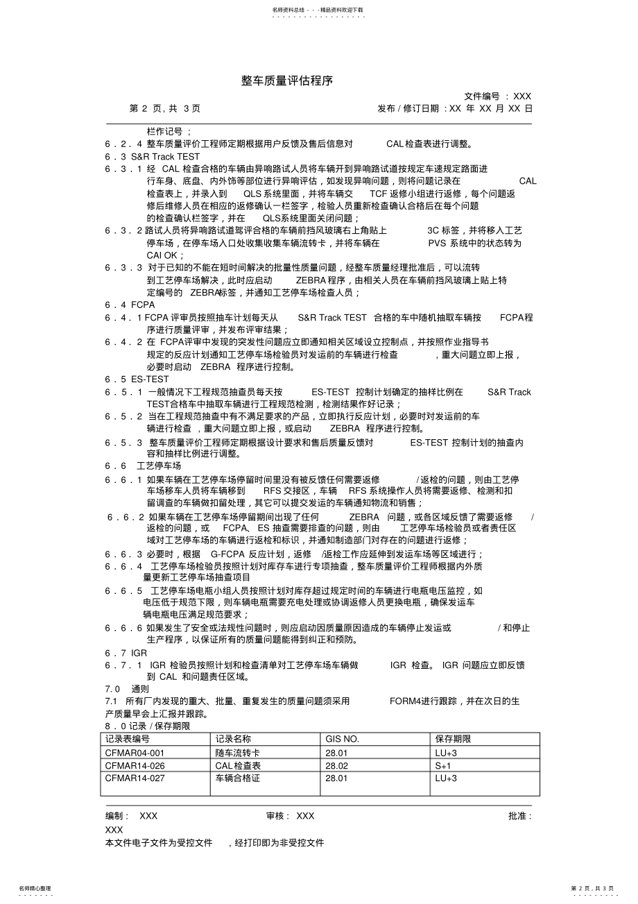 2022年XXX整车质量评估程序 .pdf_第2页