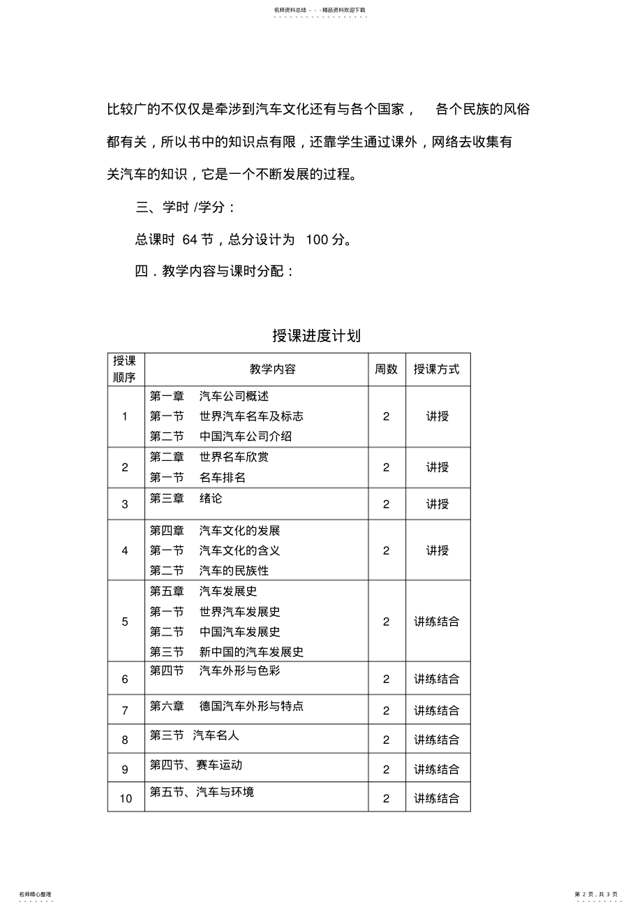 2022年《汽车文化》教学计划 .pdf_第2页