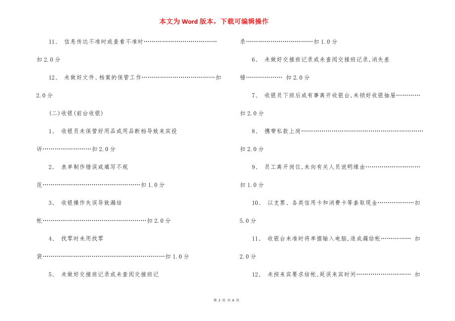 某财务部员工过失行为处罚条例.docx_第2页