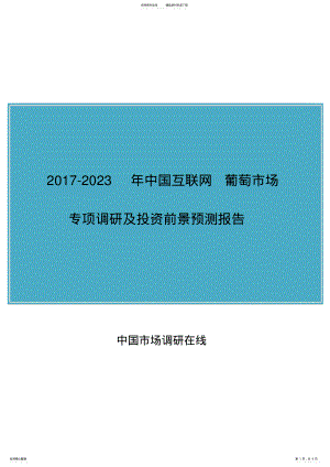 2022年中国互联网+葡萄市场调研报告 .pdf