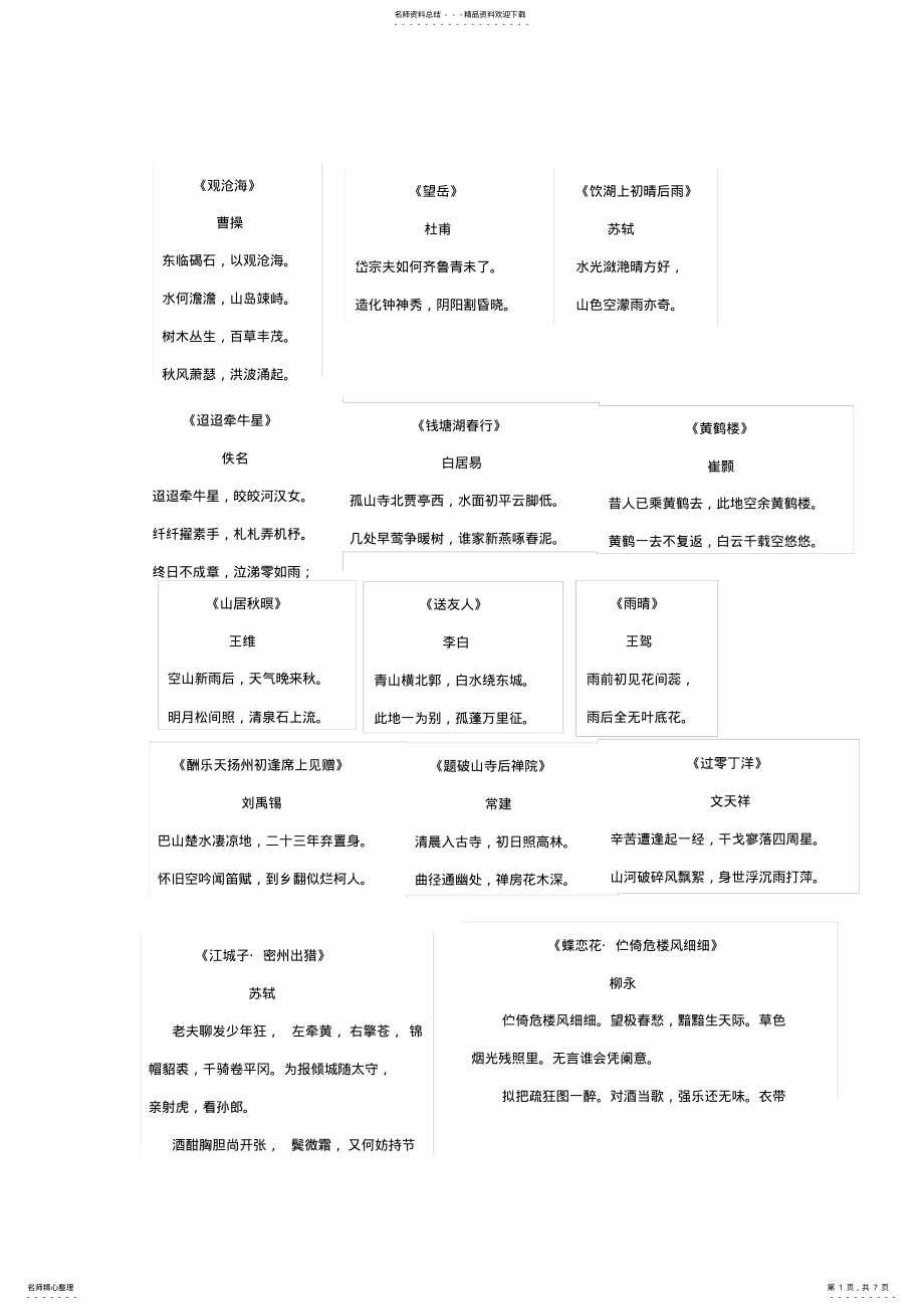 2022年上海中考语文默写篇目整理 .pdf_第1页