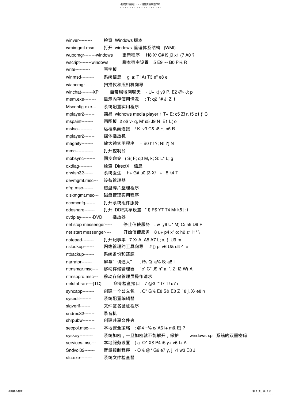 2022年电脑常用运行命令 .pdf_第2页