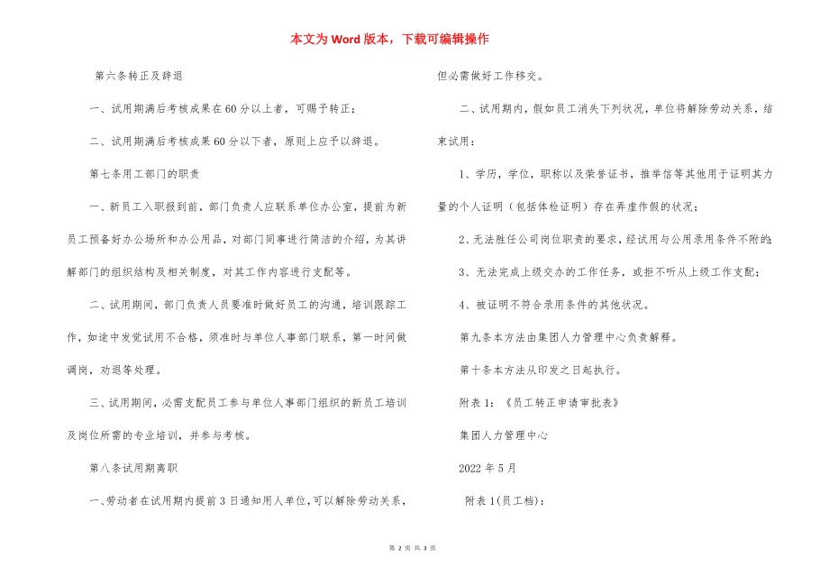 集团公司试用期员工管理办法.docx_第2页