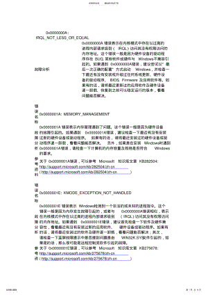 2022年XP错误代码大全 .pdf