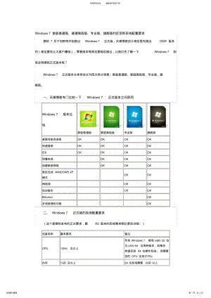 2022年Windows家庭普通版、普通高级版、专业版、旗舰版的区别和系统配置要求 .pdf