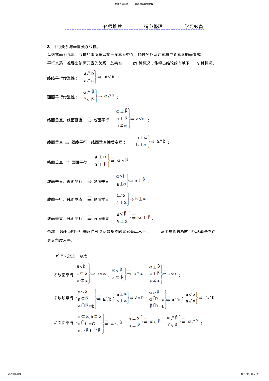 2022年点直线平面之间的位置关系知识点总结 .pdf_第2页