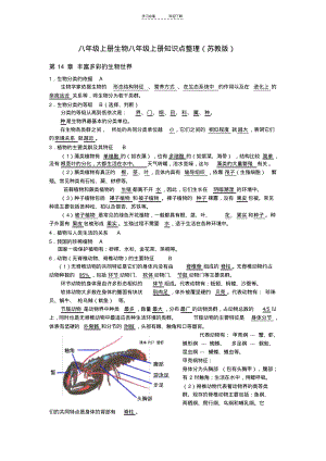 (苏教版)八年级上册生物八年级知识点整理.pdf