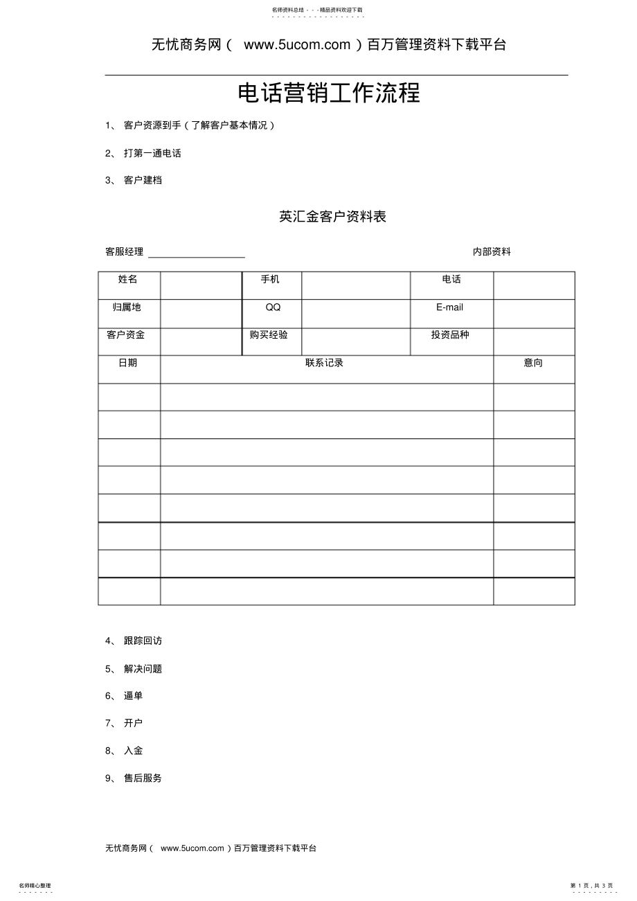 2022年电话销售工作流程 .pdf_第1页