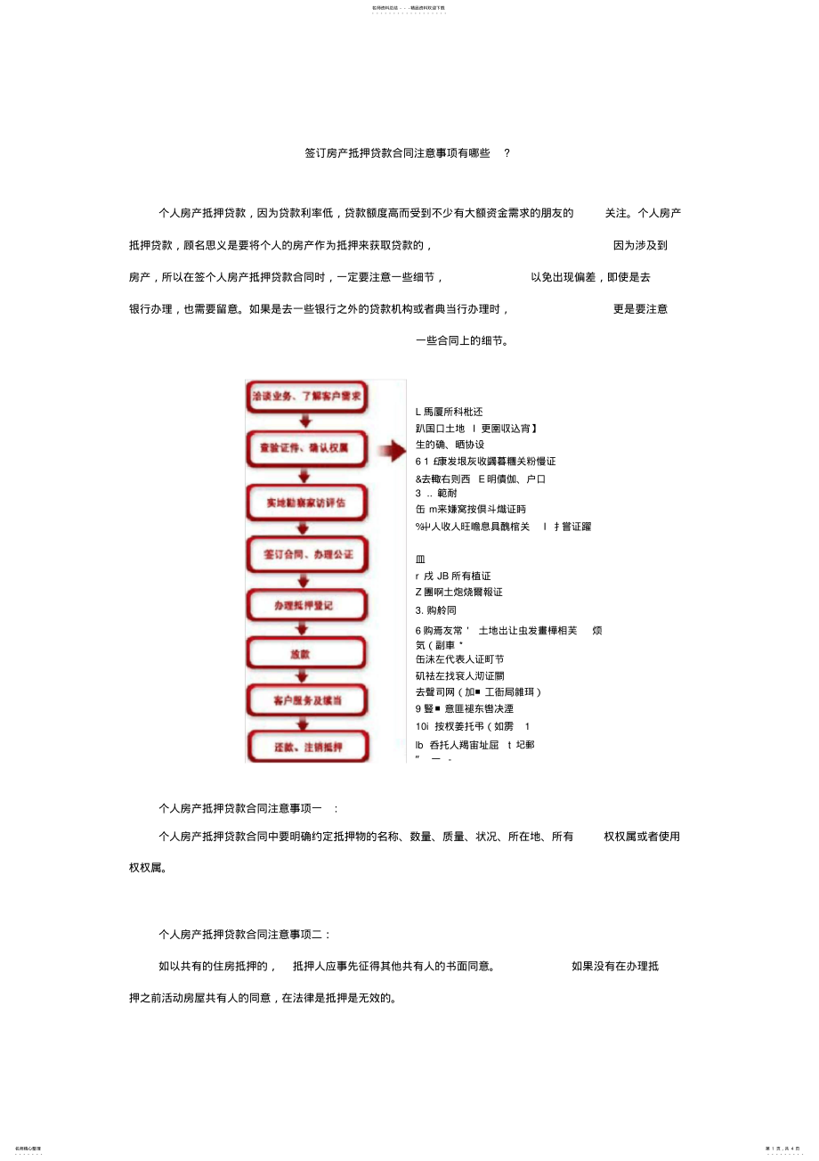 2022年签订房产抵押贷款合同注意事项有哪些 .pdf_第1页