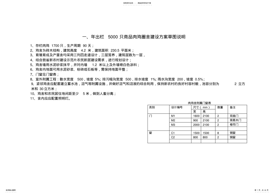 2022年畜禽圈舍设计方案家禽 .pdf_第1页