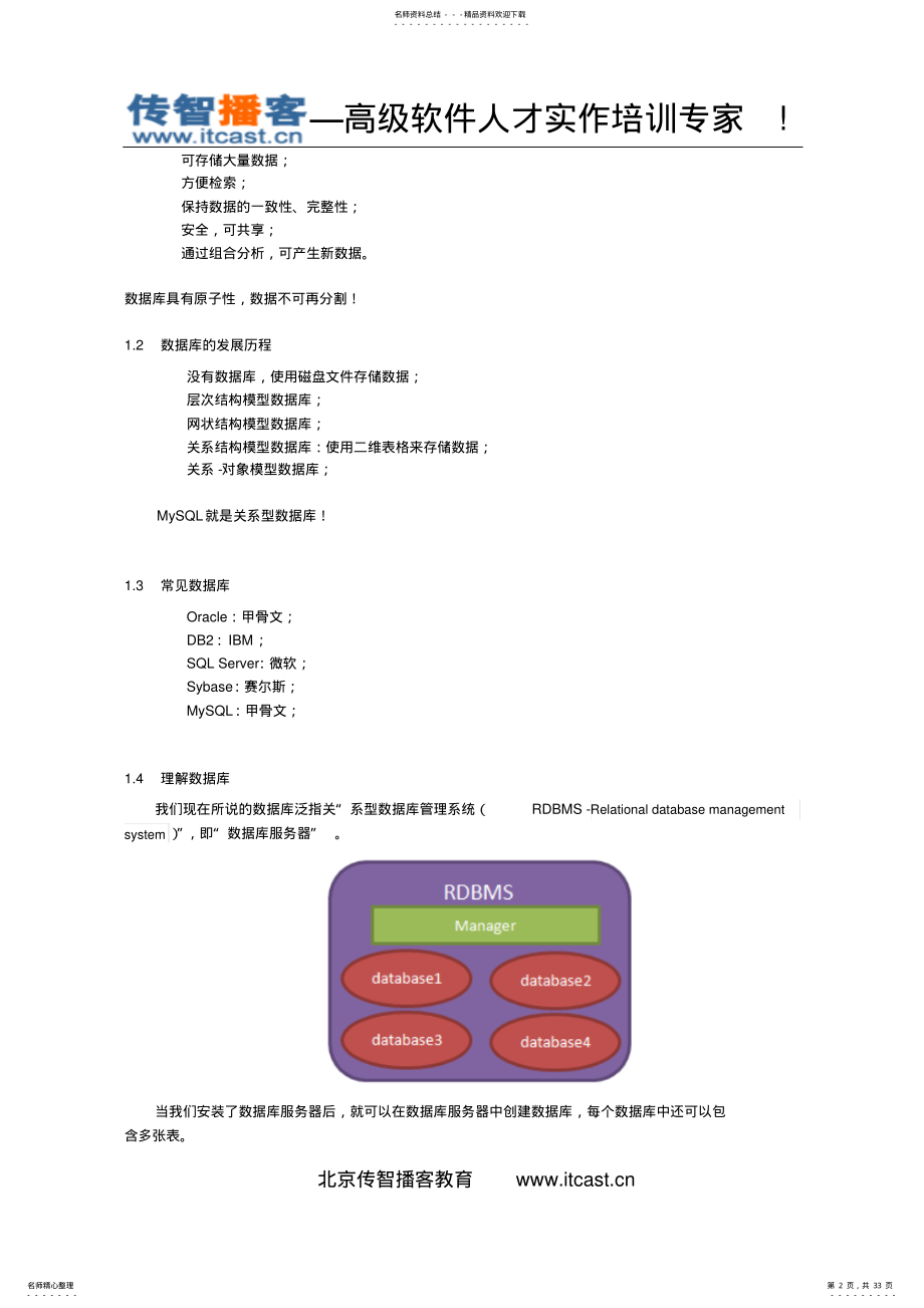 2022年mysql数据库知识点总结 .pdf_第2页