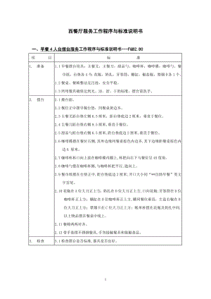 餐厅运营管理培训资料 西餐厅服务工作程序与标准P36.doc