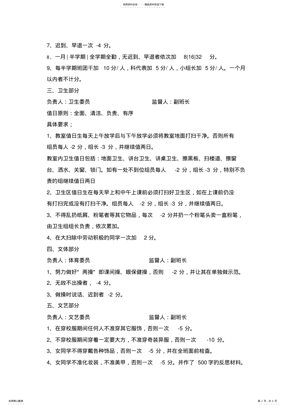 2022年班级量化考核制度 .pdf_第2页