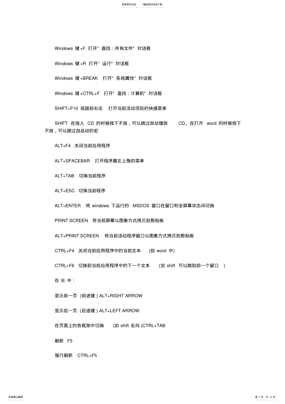 2022年WindowsXP快捷键及命令大全 .pdf_第2页