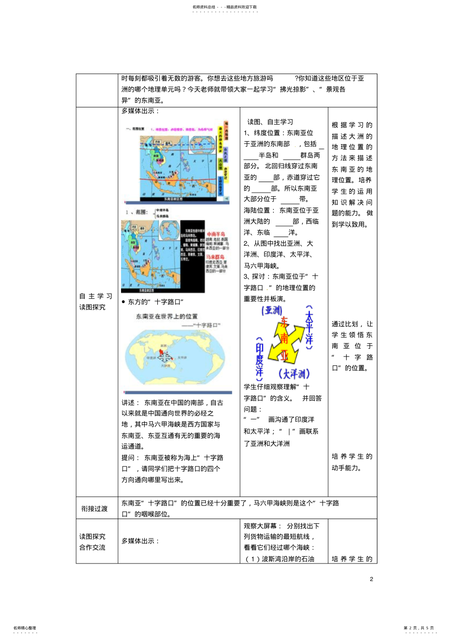 2022年七年级地理下册_东南亚教学案商务星球版 .pdf_第2页