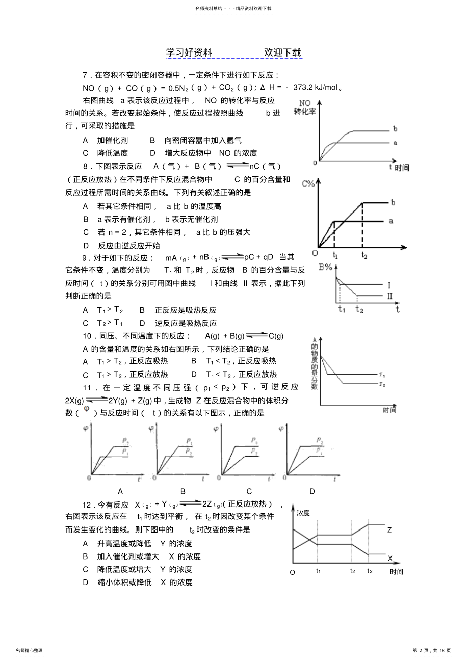 2022年中学化学竞赛试题资源库——平衡图象 .pdf_第2页