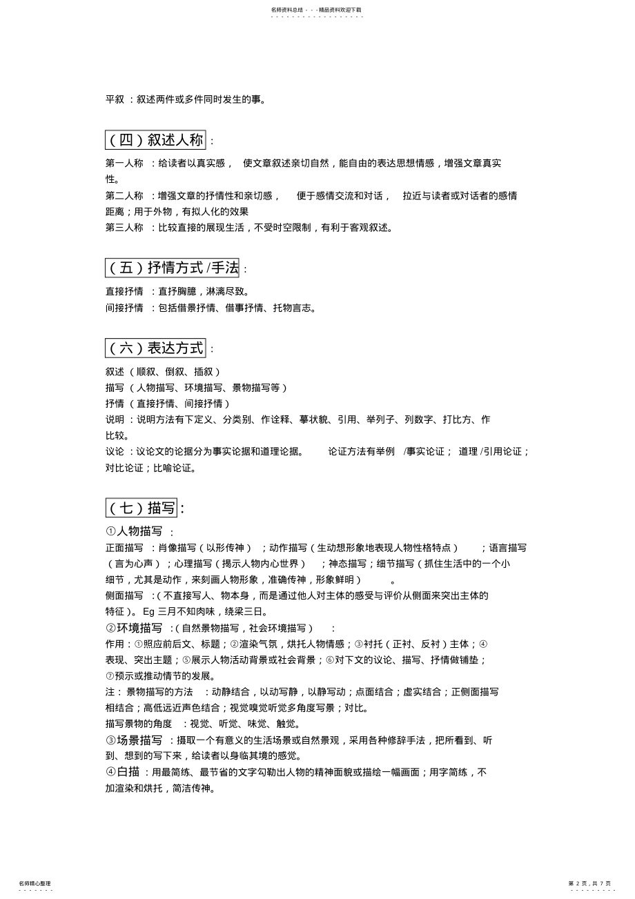 2022年现代文阅读知识点大全 .pdf_第2页