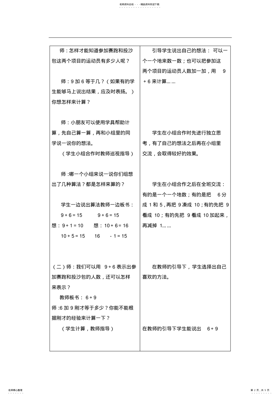 2022年《以内的进位加法》优质课教学设计 .pdf_第2页