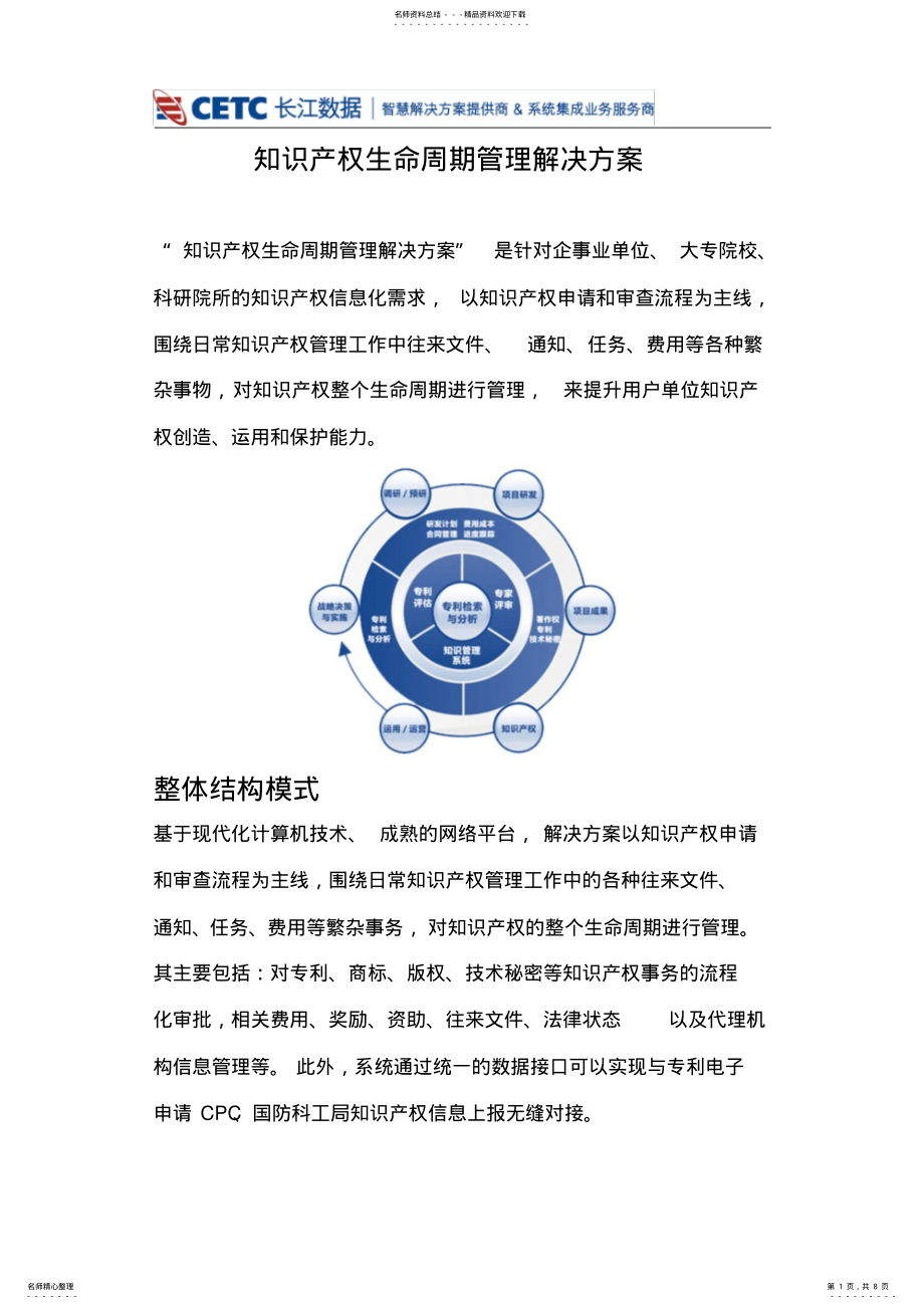 2022年知识产权生命周期管理解决方案 .pdf_第1页